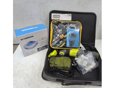 Assorted Lot Including Tool kit, Ryobi, Air Compre...