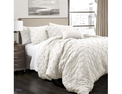 RRP $249 Lush Decor Ravello Pintuck Vintage Chic F...