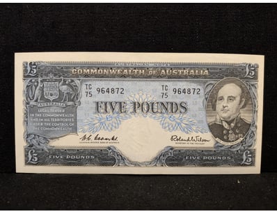 COMMONWEALTH OF AUSTRALIA FIVE POUNDS NOTE

A Vi...
