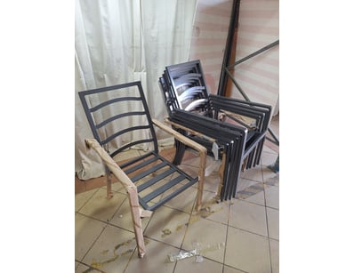 X6 Outdoor Chairs, Metal Style, Grey Finish

Dimen...