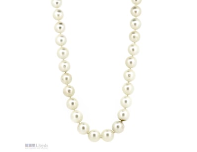 14K WHITE GOLD, WHITE CULTURED SOUTH SEA PEARLS AN...