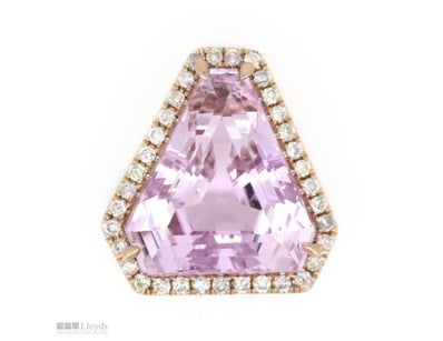 14K ROSE GOLD, 27.50CT KUNZITE AND DIAMOND, STATEM...