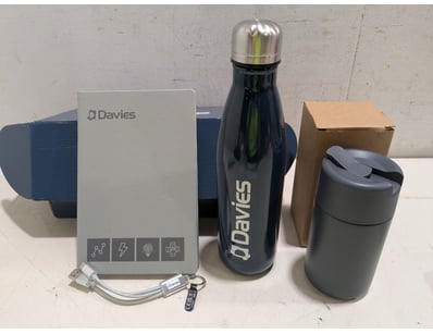 Assorted lot, includes water bottles, journal and ...
