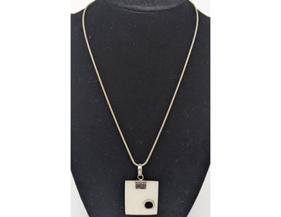MOTHER OF PEARL PENDANT NECKLACE & STERLING SILVER...