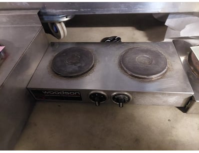 Woodson commercial two-plate electric cooktop, sta...