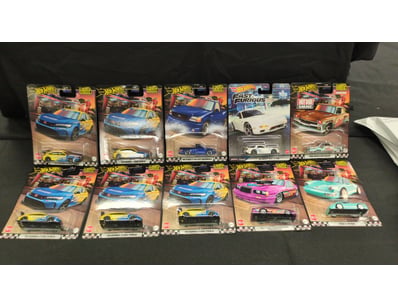 10X ASSORTED HOT WHEELS PREMIUM CARS INCLUDING MAZ...
