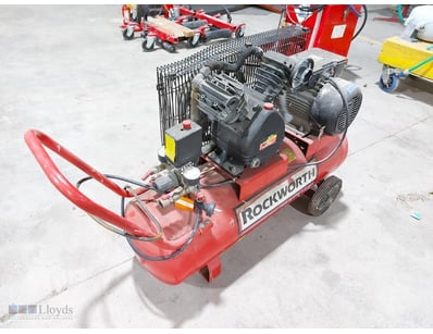 Rockworth single-phase air compressor, red metal c...