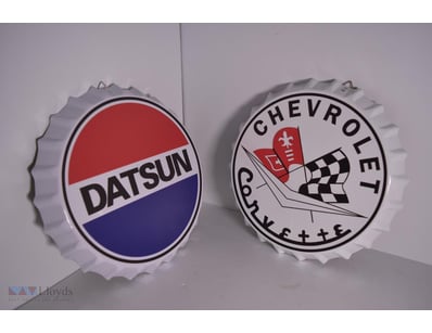 Vintage Datson/Corvette Style Bottle Cap Wall Hung...