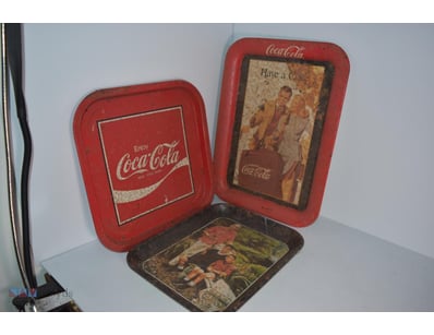 Assorted Lot Of Coca Cola Vintage Trays