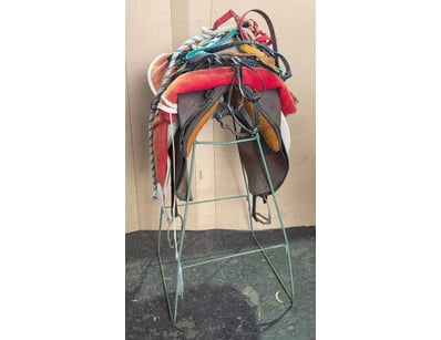 Horse equipment, standing saddle rack, saddle, hor...