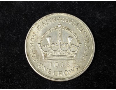 1938 AUSTRALIAN ONE CROWN COIN

Condition: Vf
...