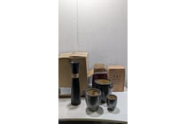 Assorted lot of vases includes 9x mango wood sea