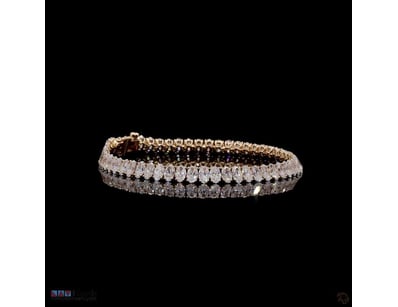 10.95 CT OVAL TENNIS BRACELET IN 18KT YELLOW GOLD ...