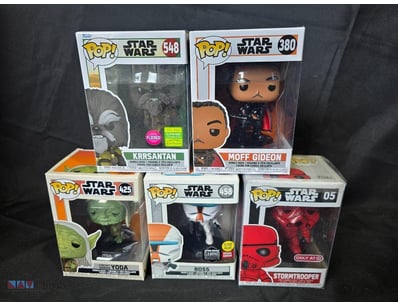 STAR WARS FUNKO POP COLLECTION - FIVE BOXED FIGURE...