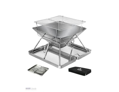 Barbecue Smoker Camping Portable Fire Pit In Silve...