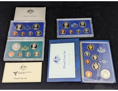 FOUR AUSTRALIAN PROOF COINS SETS

Dates Include ...