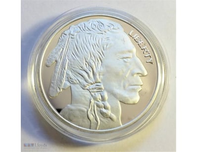 AWESOME 1 OZ -SILVER PLATED COIN-``USA BUFFALO/IND...