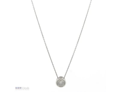 14K WHITE GOLD, 0.96CT DIAMOND, SOLITAIRE SLIDER N...