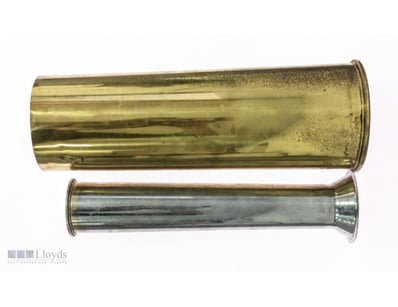 WWI 25-POUNDER FIELD GUN BRASS CARTRIDGE CASE WITH...