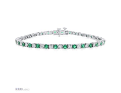4.23 CARATS WHITE GOLD LAB GROWN DIAMOND & EMERALD...