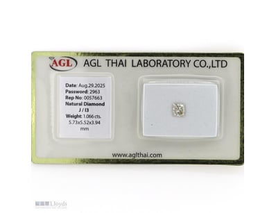 1.066CT CERTIFIED, NATURAL DIAMOND     

Princess ...