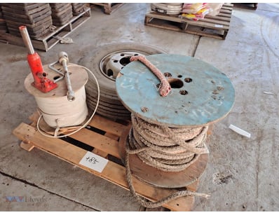 Pallet of Heavy-Duty Natural Fiber Rope, Wire, Jac...