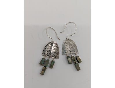 925 STERLING SILVER AND GREEN MINERAL EARRINGS

...