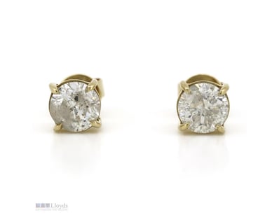 14K YELLOW GOLD, 1.80CT TDW DIAMOND, SOLITAIRE STU...