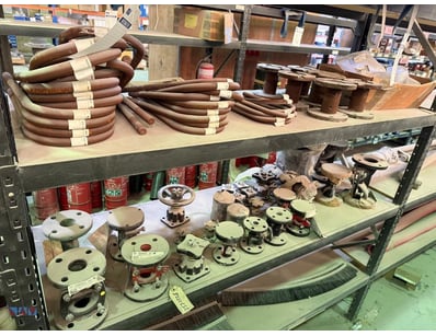 Unused Assorted valves and U-bars, includes body v...