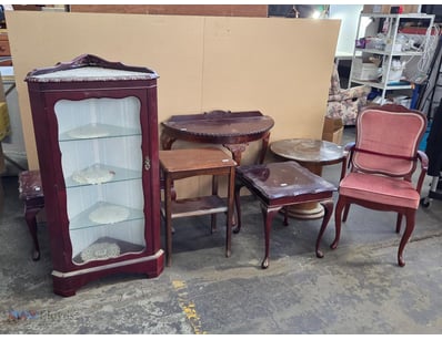 Furniture, including side tables, display cabinet ...