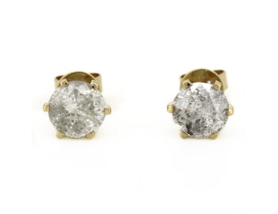 14K YELLOW GOLD, 2.48CT TDW DIAMOND, SOLITAIRE STU...