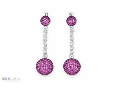 NATURAL PADPARADSCHA SAPPHIRE EARRINGS ON 925 SILV...