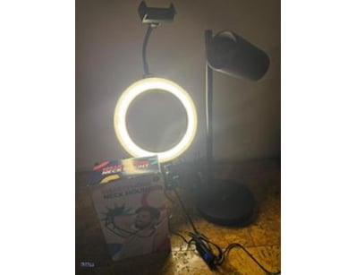 Ring light , smart phone neck mount, etc..