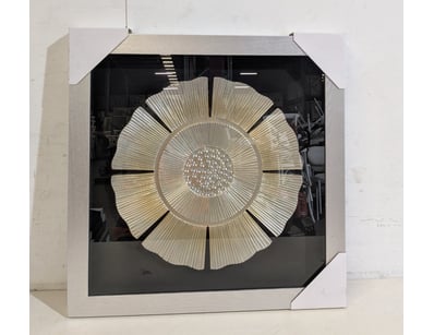 Contemporary wall-mounted sculptural art piece fea...