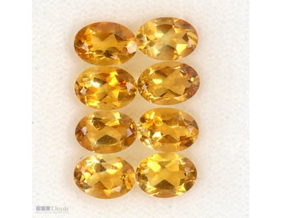 NATURAL 5.03CT OVAL FACET GOLDEN CITRINE LOT 8 PIE...