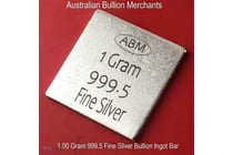 SILVER INGOT BAR 1 GRAM 999.5 FINE BULLION