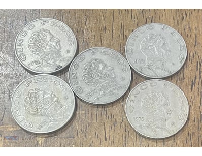 1971/1973/1976/1977 MEXICO 5 FIVE CINCO PESOS GUER...