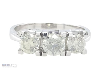 14CT WHITE GOLD THREE STONE DIAMOND RING – 1.67CT ...