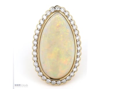 14K YELLOW GOLD, 16.06CT ANDAMOOKA OPAL AND DIAMON...