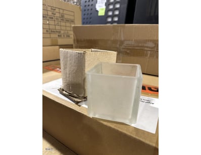 Glass Cube Vessel 8cmW x 
8cmH Ex Rental / Hire It...