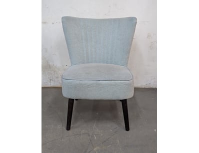 Occasional chair, dark timber frame with duck egg ...