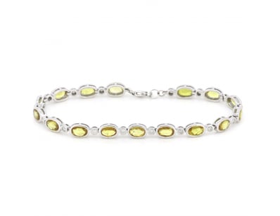 14K WHITE GOLD, 8.08CT TSW YELLOW CEYLON SAPPHIRE ...
