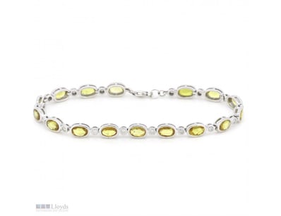 14K WHITE GOLD, 8.08CT TSW YELLOW CEYLON SAPPHIRE ...