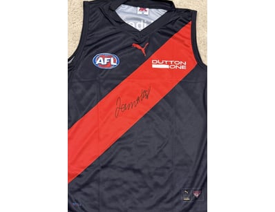JAMES HIRD SIGNED BOMBERS GUERNSEY 

A Essendon Bo...