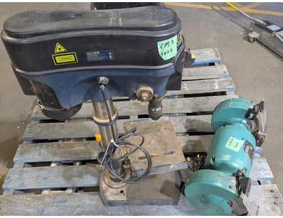 Abbott 200mm bench grinder and drill press with 0-...
