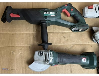 Cordless Metabo 18V tools. 1 x W 18 L BL 9-125 ang...