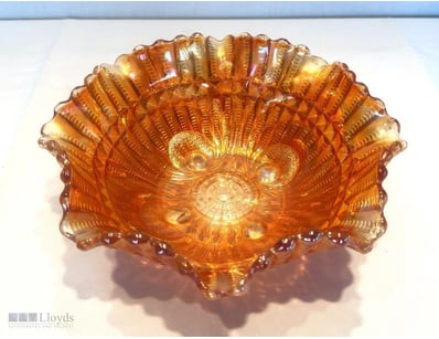 MARIGOLD CARNIVAL GLASS BOWL 

23 Cm Across X 9 Cm...