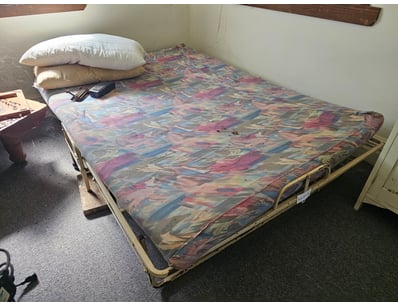 Metal bed frame and mattress

Sold as lot

Onsite...
