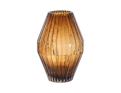 RRP: $119, Tyrri Tapered Vase Brown 230x230x200mm,...