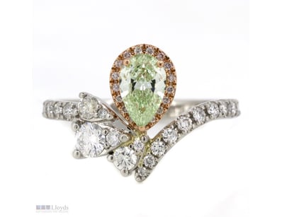 18K ROSE GOLD/PLATINUM, GREEN DIAMOND, DIAMOND AND...